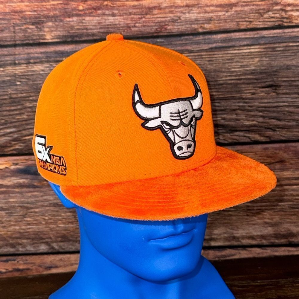 New Era 9Fifty Chicago Bulls 6X NBA Champions Orange SnapBack Hat
